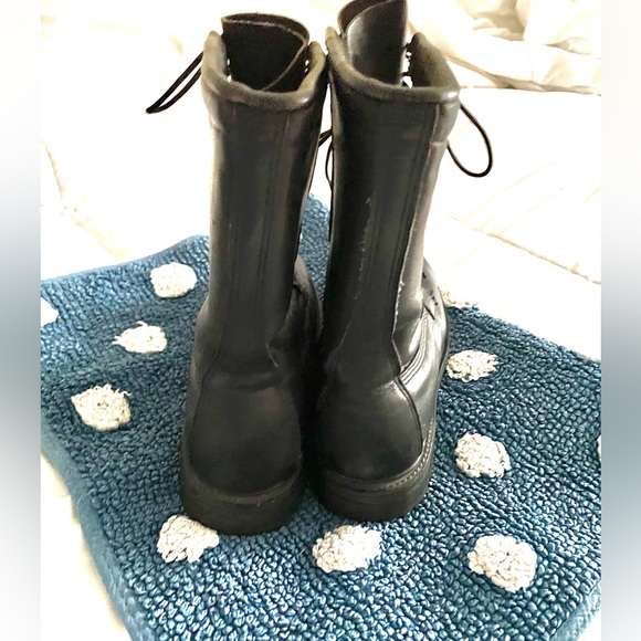 Vibram men’s size 9R black leather steel toe combat/work boots - Picture 4 of 7